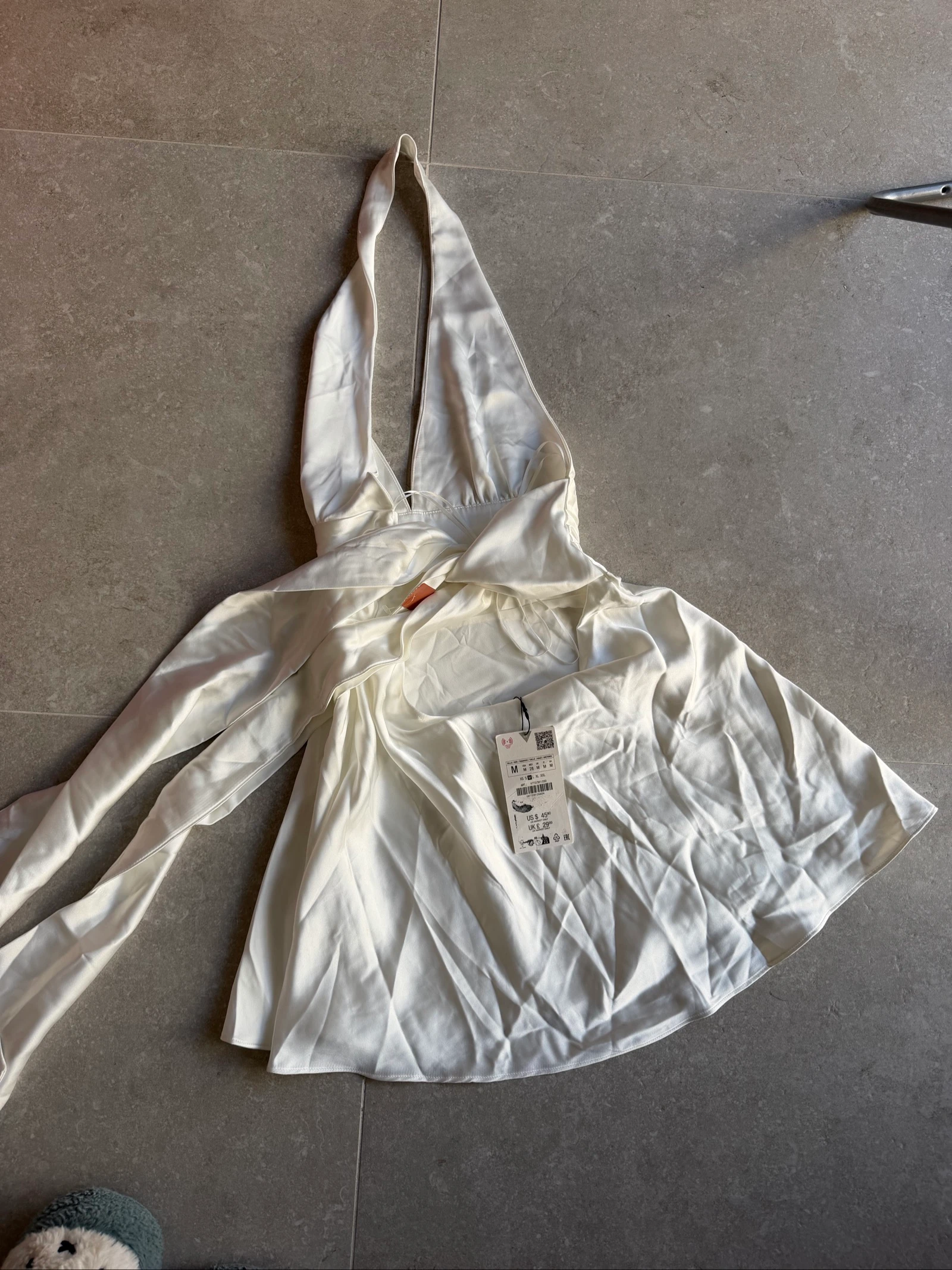 Vestido de satén blanco Zara – photo 3